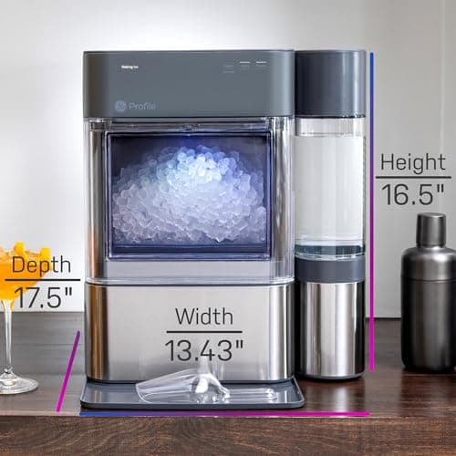 GE Profile Opal 2.0 XL with 1 Gallon Tank, Chewable Crunchable Countertop Nugget Ice Maker, Scoop included, 38 lbs in 24 hours, Pellet Ice Machine with WiFi & Smart Connected, Stainless Steel — view 2