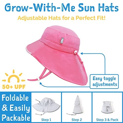 Jan & Jul Grow-with-Me Wide Brim UPF Hat for Toddlers with Neck Flap (M: 6-24 Months, Lavender) — view 3
