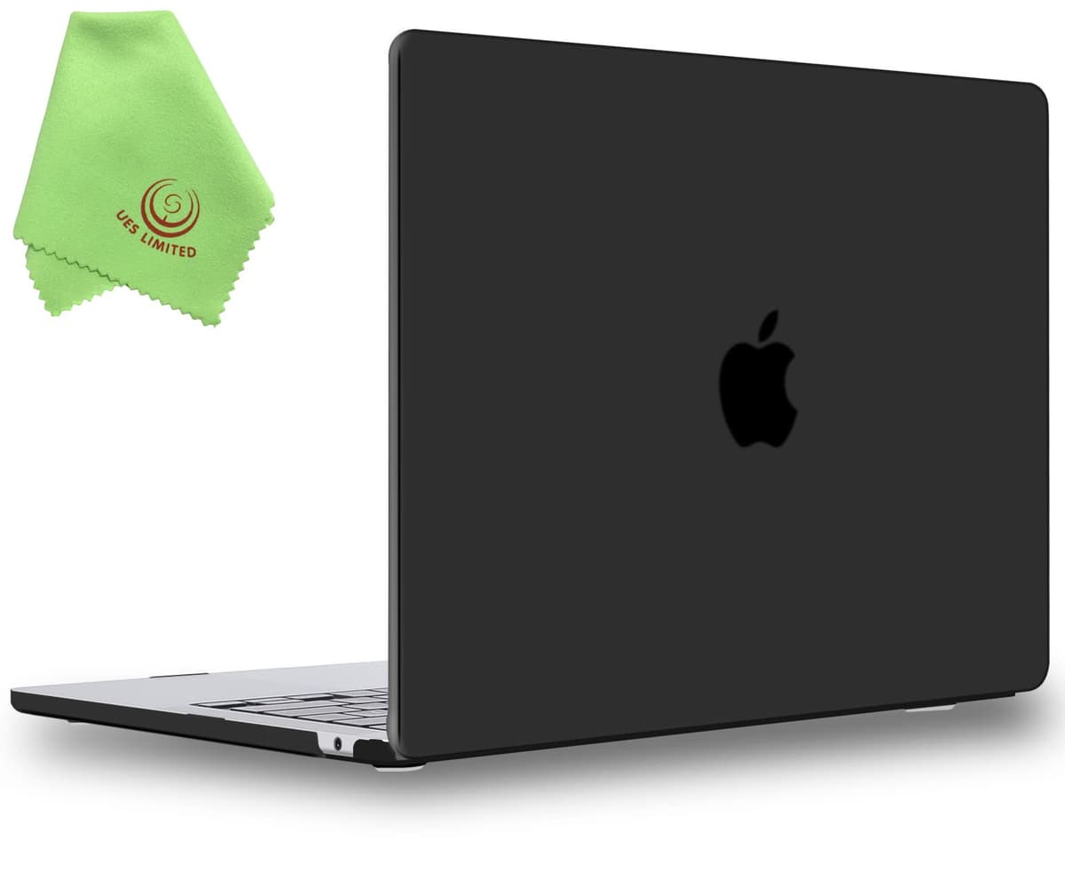 UESWILL Compatible with MacBook Air 13 inch M5 M4 M3 M2 Case 2022-2026 Model A3449 A3240 A3113 A2681 Mac Air 13.6 Matte Hard Shell Case Cover + Microfiber Cloth, Black