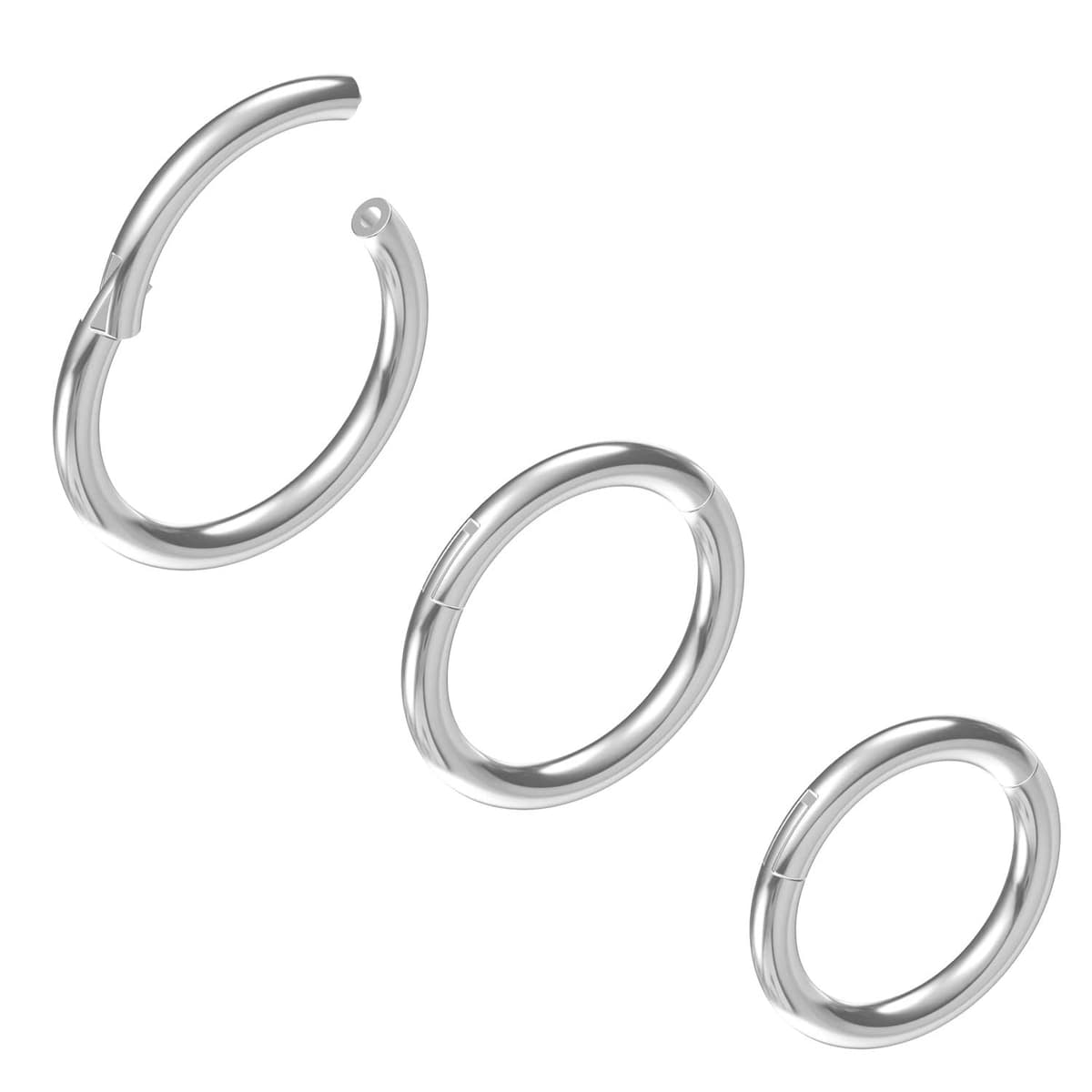 NewkeepsR 6G/8G/10G/12G/14G/16G/18G/20G Steel Nose Ring Hoop Piercing,Septum Lip Helix Cartilage Rook Body Jewellery,Diameter From 5mm to 14mm, Gold-Rose Gold-Silver tone-Black — view 19