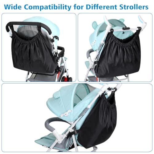 Accmor Stroller Organizer, Universal Stroller Bag for Uppababy, Baby Jogger, Britax Strollers, Adjustable Large Storage Accessories Caddy for Stroller and Crib — view 4