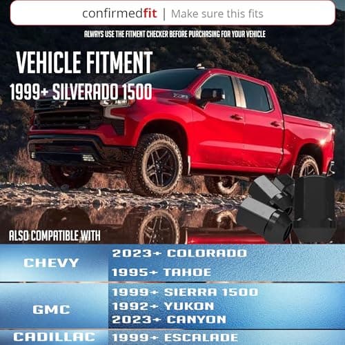Wheel Accessories Parts 24 Pcs M14x1.5 14x1.5 Thread OEM Style Lug Nuts 1.77" Long Black 7/8" 22mm Hex Fits Chevy Silverado 1500 ｜ GMC Sierra 1500 ｜ Cadillac Escalade GM 9596070 ｜ 611-236