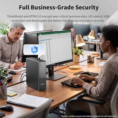Lenovo ThinkCentre Neo 55s Business SFF Desktop, AMD Ryzen 5 220 up to 4.9 GHz, 16GB DDR5, 512GB SSD, Support 2-Monitor 4K, HDMI, DP, Wired KB & Mouse, Wi-Fi 6, Windows 11 Pro, External DVD Bundle — view 4