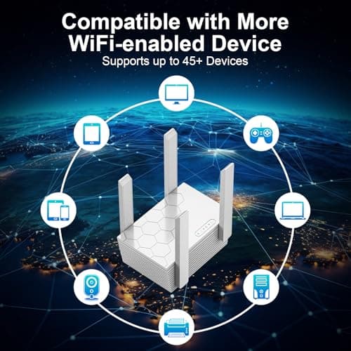 WiFi Extender Signal Booster Dual Band 5.8GHz & 2.4GHz, Covers Up to 10200 Sq.ft, Easy Setup Wireless Repeater for Home Office with One Ethernet Port — view 4