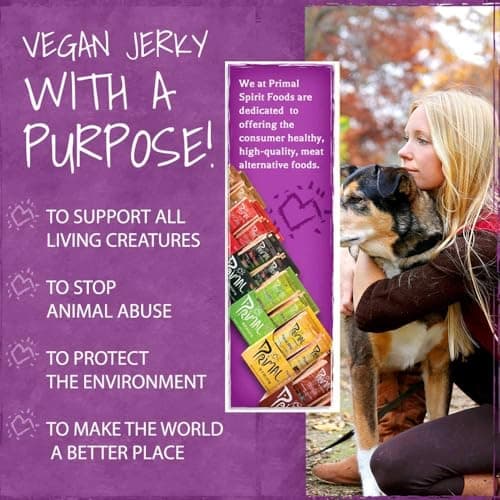 Primal Spirit Vegan Jerky – “Classic Flavor” – Texas BBQ, 10 g. Plant Based Protein, Certified Non-GMO, No Preservatives, Sports Friendly Packaging (24 Pack, 1 oz) — view 2