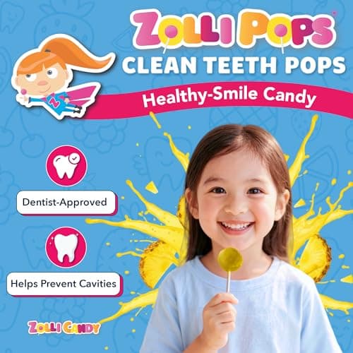 Zollipops Clean Teeth Pops Sugar Free Candy, Dye-Free Lollipops - Keto & Diabetic-Friendly, Dentist-Approved Treats for Kids (Pineapple, 3.1 oz) — view 2