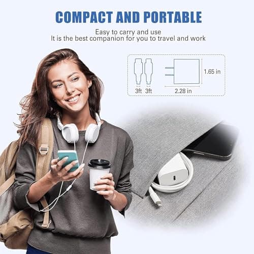 StinkLight iPhone 20W USB C Fast Charger with USB C to Lightning Cable & Compatible Cord for iPhone 14/13/12/11/XS/XR/X/iPad — view 5
