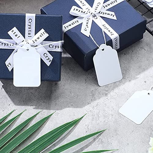 1100 pcs Marking Price Tags White Smooth Surface Labels Hanging String Display Tags for Pricing Gift Jewelry Clothing Yard Sale Products Shoes Teabags DIY Crafts — view 4