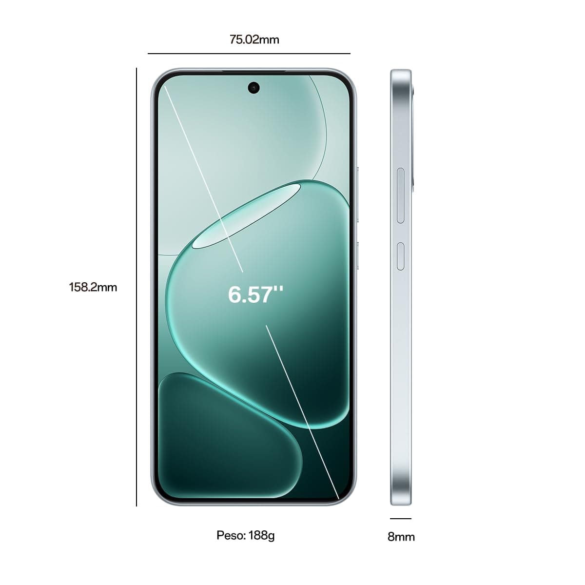 OPPO A6 Pro 5G - Smartphone Libre con IA, 8GB RAM+256GB, Batería 6500 mAh, Carga Rápida 80W, Pantalla AMOLED 120Hz, IP69, Cámara 50MP AI, Dual SIM, Versión Española - Azul — view 2
