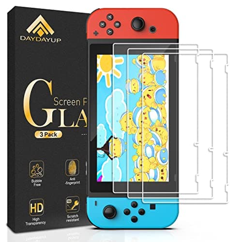 daydayup [3 Pack] Tempered Glass Screen Protector Compatible with Nintendo switch - Transparent HD Clear Anti-Scratch Screen Protector Skin Set for Nintendo Switch
