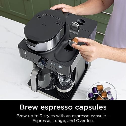 Ninja Espresso & Coffee Maker, Nespresso Capsule Compatible, Black, CFN601 — view 2