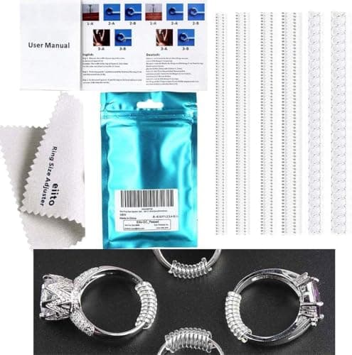 Ring Sizers for Loose Rings, Eiito Ring Size Adjuster Spacers or Tightener, Invisible Guards, 6 Sizes Fitter, Resizer Fit Almost Any Rings, Reduces Size by 0.5-1.5 — view 5
