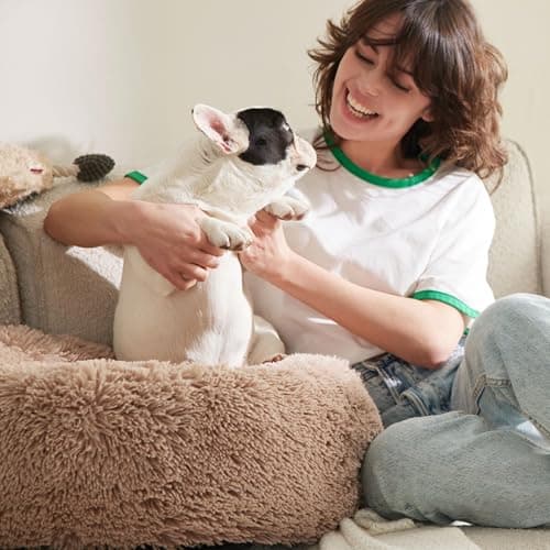 Bedsure Calming Small Dog Bed Donut Washable Cat＆Puppy Bed,23 inches Camel — view 8