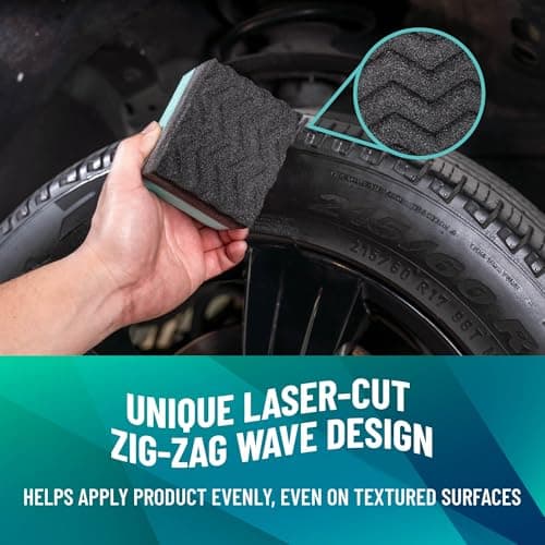 Chemical Guys Wonder Wave Durafoam Contoured Large Tire Shine & Dressing Applicator Pad, Pack of 2 — view 2