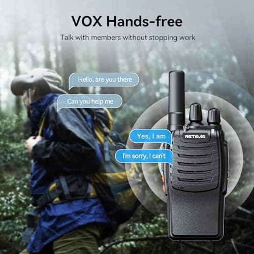 Retevis H777 Walkie Talkies Rechargeable, 2 Way Radios, Portable FRS Two Way Radio, Short Antenna, LED Flashlight, Rugged Walkie-Talkie for Adults Family Outdoor (3 Pack) — view 2