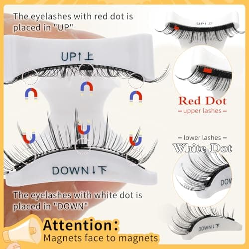 QUEWEL Magnetic Eyelashes Natural Look, 2 Pairs Without Eyeliner, Reusable Kit With Applicator, Half Lashes Easy to Use (Mag-Style A) — view 7
