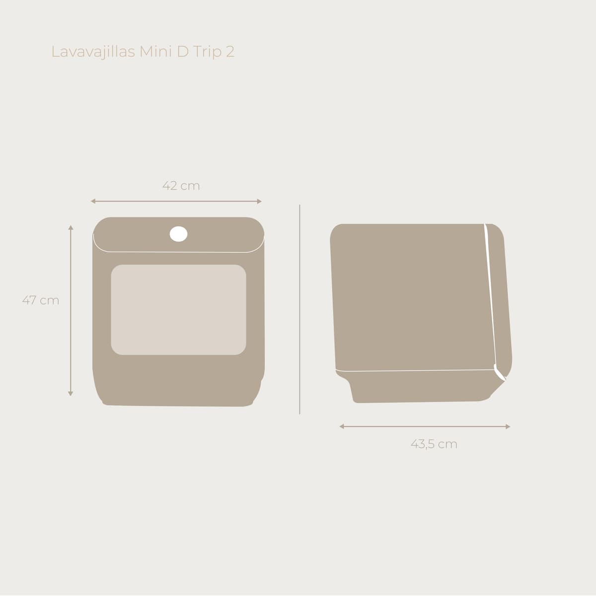 EVVO Lavavajillas Tamaño Pequeño Compacto y Sin Instalación, Para Sobremesa o Encimera, 3 Servicios, 6 Pogramas, Secado Extra, Programa ECO, Programa Autolavado, Programable, Mini D Trip 2 (Blanco) — view 2