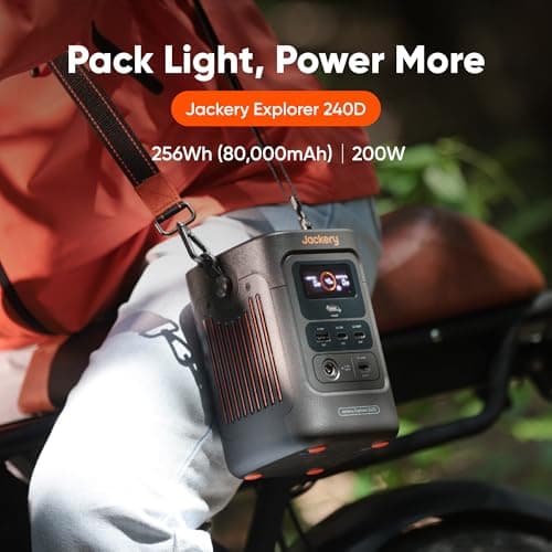 Jackery Explorer 240D Power Bank, 256Wh LiFePO4 Battery Portable Power Station, 200W DC Output with 40W Air Solar Panel — view 7