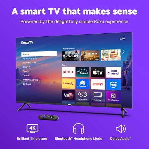 Roku Smart TV – 50-Inch Select Series, 4K HDR TV – RokuTV with Enhanced Voice Remote – Flat Screen LED Television with Wi-Fi for Streaming Live Local News, Sports, Family Entertainment — view 2