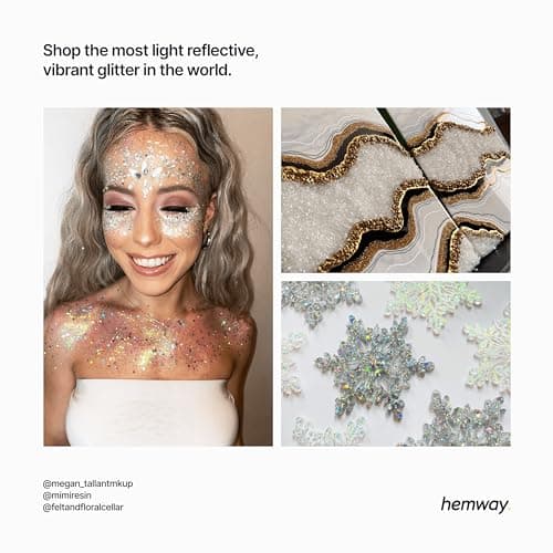Hemway Biodegradable Glitter White Iridescent 100g, Extra Chunky — view 5