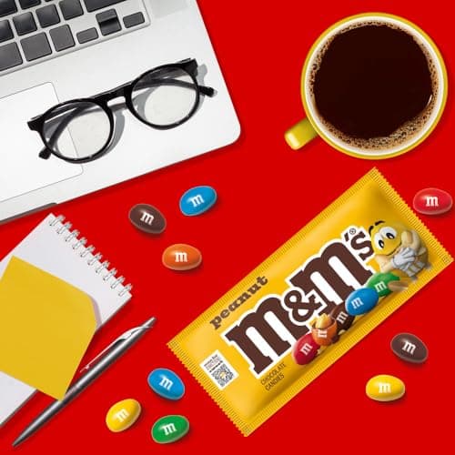 M&M'S Peanut Chocolate Candy, Full Size Candy 1.74 oz Bag, Bulk Pack of 48 — view 5