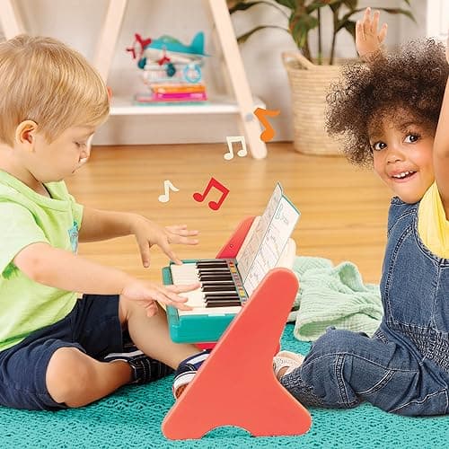 B. toys – Wooden Toy Piano for Toddlers, Kids – Color – Coded Keys with Songbook – Musical Instrument for Early Learning & Creativity – 3+ Years – Mini Maestro