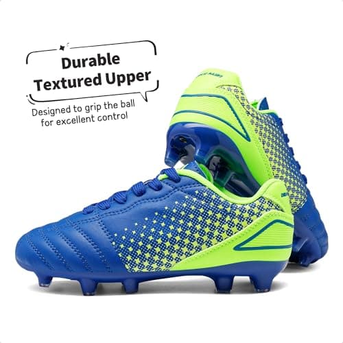 DREAM PAIRS Boys Girls Outdoor Soccer Cleats Kids Athletic Football Shoes,Size 13 Little Kid,Royal/Blue/Neon/Green,SUPERFLIGHT-1K — view 4