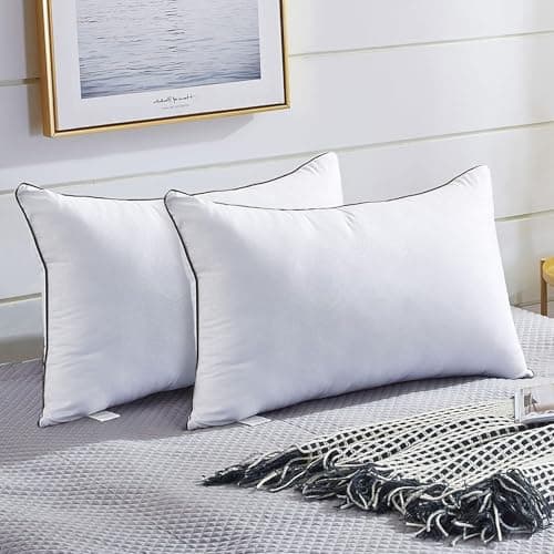 JOLLYVOGUE King Size Pillows 2 Pack for Sleeping, Soft and Supportive Bed Pillows for Side Back and Stomach Sleeper, Down Alternative Hotel Collection Pillows 2 Pack