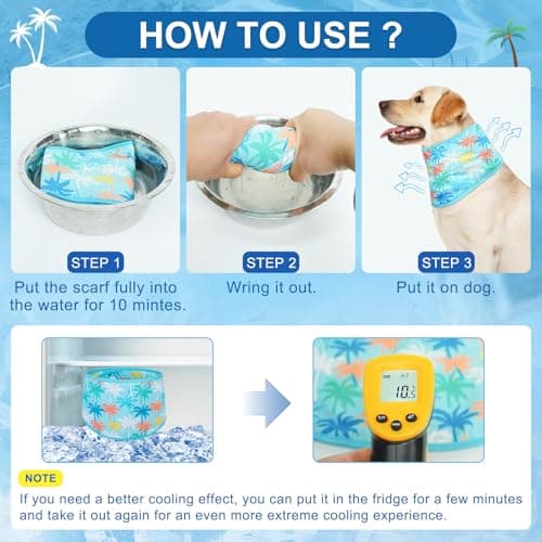 BEAUTYZOO Dog Cooling Bandana for Medium Large Dogs, 2 Pack Instant Cooling Bandanas Breathable Cooling Ice Towel Neck Wraps,Keep Dogs Cool in Hot Summer, Blue Paw L — view 6