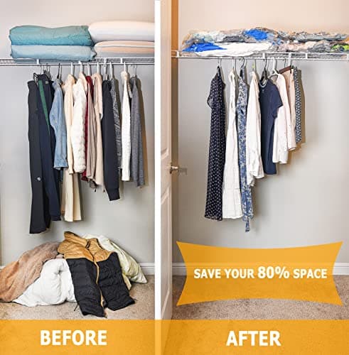Vacuum Storage Bags 7 Jumbo, Space Saver Sealer Bags,Plastic Packaging Bags,Compression Bags for Clothes, Pillows, Comforters, Blankets, Bedding