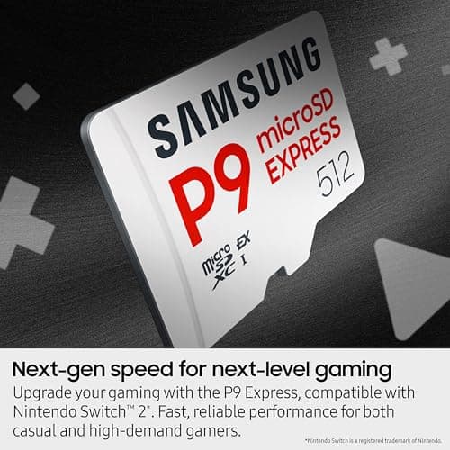 Samsung P9 Express microSD Express Card, 256GB microSDXC Memory Card, Up to 800 MB/s, for Nintendo-Switch ™ 2, (MB MK256T/AM) — view 3