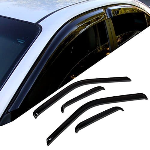 TuningPros WD-842 Tinted Smoke Out-Channel Window Visor Deflector Rain Guard 4-pc Set