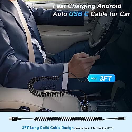 Android Auto USB C Cable for Car Samsung Charger Cord Type C Fast Charging — view 5