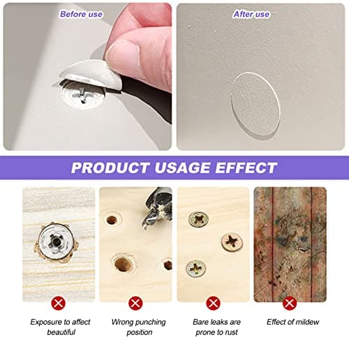 Screw Hole Covers Stickers, 1160 Pcs Self-Adhesive Screw Hole Cover Stickers White Furniture Cabinet Cap Covers Sealing Sticker 3 Size — view 4