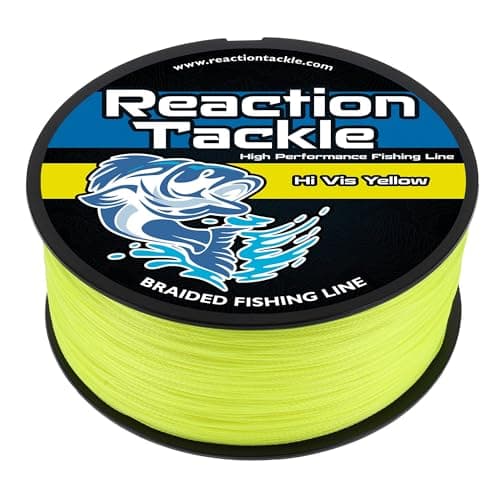 Reaction Tackle Braided Fishing Line Hi Vis Yellow 10LB 300yd