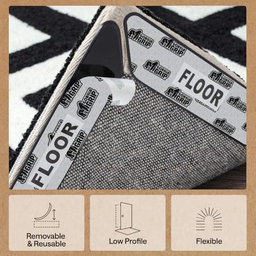 GORILLA GRIP Rug Gripper Pads Keep Area Rugs Corners from Curling, Reusable Double-Sided Stickers Holds Down Carpet in Place, Grips on Tile and Hardwood Floors Helps Prevent Sliding, Home Décor, 8 Pcs — view 4