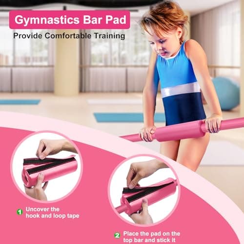 RINREA Gymnastic Bars for Kids with Adjustable Height, Folding Gymnastic Training Kip Bar, Junior Expandable Horizontal Monkey Bar for Home — view 4