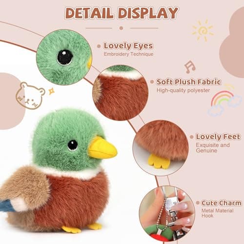 ABEARCAR Mallard Duck Stuffed Animal 4.7 Inch Realistic Cute Plush Toy, Cute Mallard Duck Plushie Christmas Birthday Valentine's Day Gift for Kids Girlfriends — view 4
