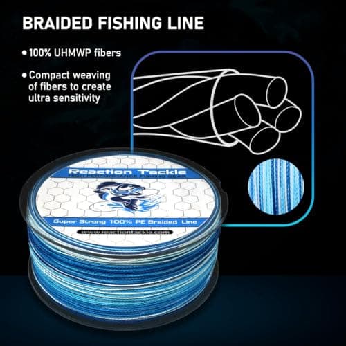 Reaction Tackle Braided Fishing Line Pink 10LB 150yd — view 4