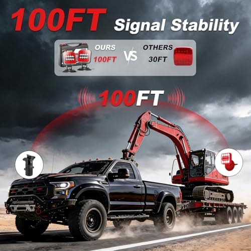 Wireless Trailer Lights Magnetic, 110° Rotatable Wireless Trailer Lights Kit, Portable LED Trailer Light for Towing Trucks Boat RV Camper, IP67 Waterproof, Sufficient Brightness — view 6