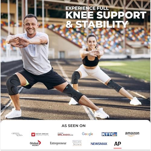 Modvel Compression Knee Brace for Women & Men - 2 Pack Knee Brace for Women Running Knee Pain, Knee Support Compression Sleeve, Workout Sports Knee Braces for Meniscus Tear ACL & Arthritis Pain Relief — view 2