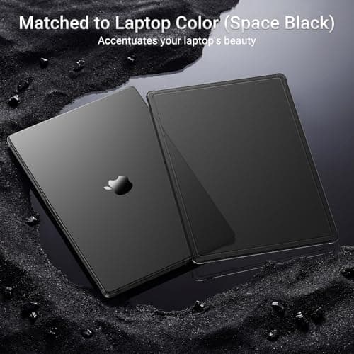 MOSISO Compatible with MacBook Pro 16 inch Case M5 2026 M4 2025 M3 M2 M1 2024-2021 A3429 A3428 A3403 A3186 A2991 A2780 A2485,Enhanced Shock-Absorbing Perimeter Matte Protective Hard Case, Space Black — view 3