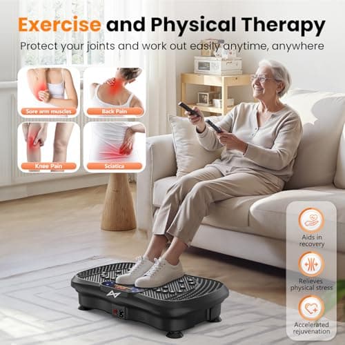 AXV Vibration Plate Fitness Platform Exercise Machine Vibrating Shaking Full Body Shaker Workout Vibrate Stand Shake Board Sport for Weight Loss Fat Burner for Gym Home Office — view 6