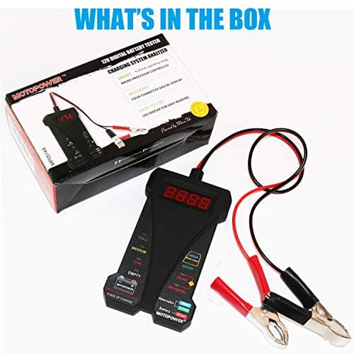 MOTOPOWER MP0514A 12V Digital Car Battery Tester Voltmeter and Charging System Analyzer with LCD Display and LED Indication - Black Rubber Paint — view 5