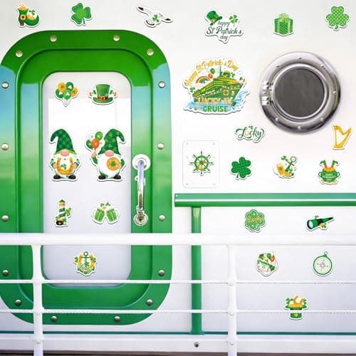 25PCS St. Patrick's Day Cruise Door Magnets Decorations, Waterproof St. Patrick's Day Refrigerator Magnets Lucky Irish Shamrock Magnet Stickers for Saint Patrick Irish Party Decor Supplies — view 2