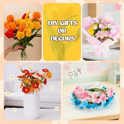 800PCS Pipe Cleaners Flower Kit, Thick Chenille Stems for Arts DIY Craft — view 5