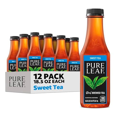Pure Leaf Iced Tea, Sweet Tea, Real Brewed Tea, 18.5 Fl Oz Bottles (Pack of 12)