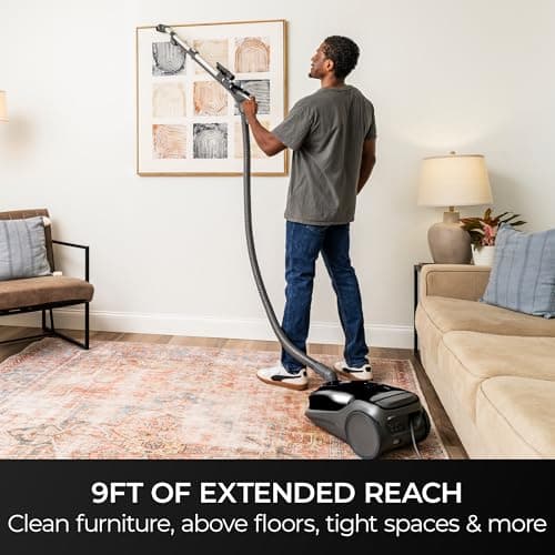 Kenmore BC3006 400 Series Pet Friendly Lightweight Bagged Canister Vacuum Cleaner 2-Motor Design with Hair Eliminator Brushroll, HEPA, LED Headlight，Extended Wand and Auto Cord Rewind, Anthracite — view 4