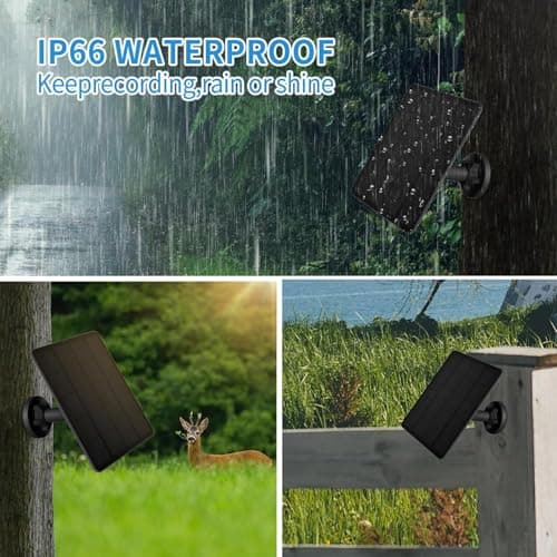 Solar Panel for Trail Camera, Solar Charger Kit with Built-in 5000mAh Rechargeable Lithium Battery - Output: 12V/1A, 6V/1.5A, IP66 Waterproof Portable Outdoor Power Supply Kit — view 4