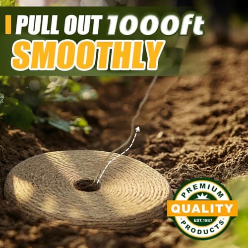 PerkDecor 1000FT Natural Jute Twine String Bulk Hemp Rope Cord for Crafts Gardening Gift Wrapping Wedding Décor Packing Material Burlap Ribbon Christmas Knitting Macrame Decoration (Brown 2mm* 1000ft) — view 6